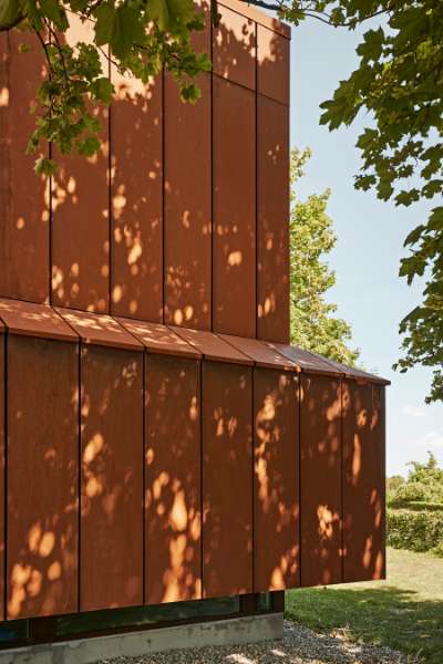 Beautiful façade cassettes made from corten steel, Maribo Svømmehal, Ved Stadion 4, 4930 Maribo